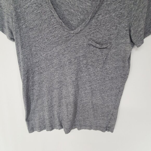Madewell Women's Whisper Cotton V Neck Short Sleeve T Shirt Gray Size XS - Picture 2 of 6